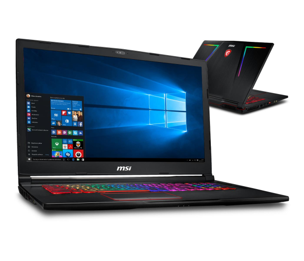 MSI GE73 i7-8750H/8GB/1TB+SSD128GB/GTX1060GB-6GB/17,3" FHD/W10 RGB 8RE-003PL - 422275 - zdjęcie